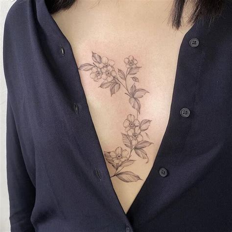 female small sternum tattoo|20 Stunning Sternum Tattoo Designs for Women